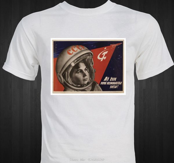 

soviet space program propaganda valentina tereshkova female astronaut men's short sleeve tees sport hooded sweatshirt hoodie men t shir