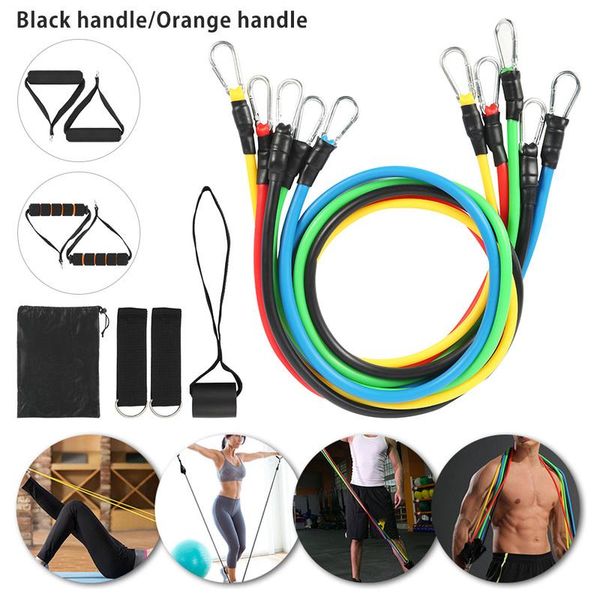 

11pcs fitness tension rope sports resistance bands set body training workout yoga gum gym workout equipment home exercises