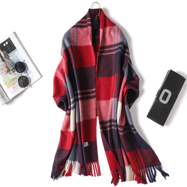 

2020 new designer brand women scarf thick winter cashmere scarves for ladies shawls and wraps pashmina neck wam bandana echarpe jlllth, Blue;gray