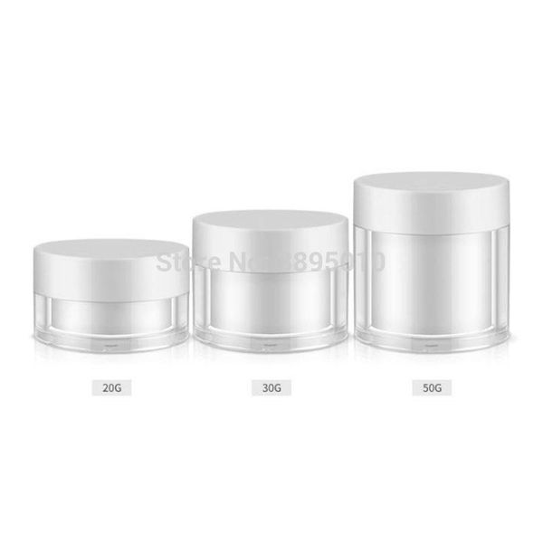 

20g 30g 50g empty makeup cosmetic face cream jar pot bottle with white pattern cap portable box f543