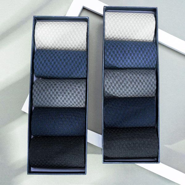 

men's socks 10 pairs/lot men bamboo fiber breathable compression long business casual male large size 38-45, Black