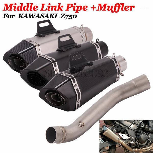 

motorcycle exhaust system motorcycl gp escape moto modified connection mid link pipe carbon muffler with db killer slip on for z750 z8001