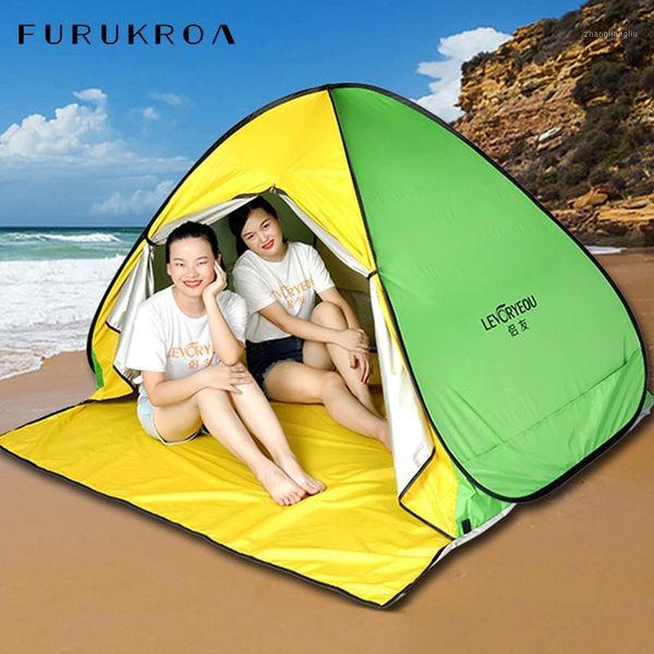 

full automatic camping tent with door window anti-uv awning tents quick opening outdoor sunshelter for 1-4 people sunproof x147b1