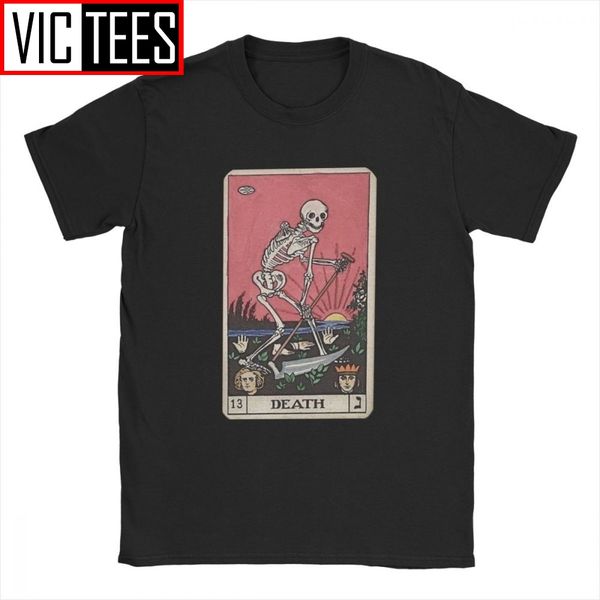 

sport death tarot t-shirt for men 100 premium cotton t shirts major arcana halloween spooky skeleton creepy tee shirt europe