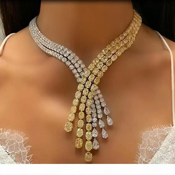 

2019 women fashion necklace metal sweater chain gold color retro party jewelry crystal gift statement choker new charm, Silver