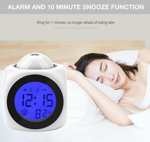 

led digital alarm clock multifunction with voice talking led projection temperature baby room sqclqb dh_seller2010