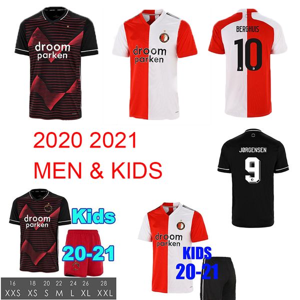 2020 2021 feyenoord soccer jersey men boys child kids kit kokcu football shirts berghuis camiseta de futbol jorgensen 20 21 senesi, Black