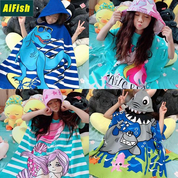 

cartoon children's bath towel cloak reactive printing hooded pajamas bathrobe cloak water absorption can wear bath towel tm887-6