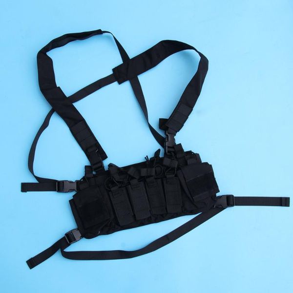 

hunting jackets chest vest rig multi-function 500d molle with multi-pockets bag fighting load carrier for cs game paintball ou, Camo;black