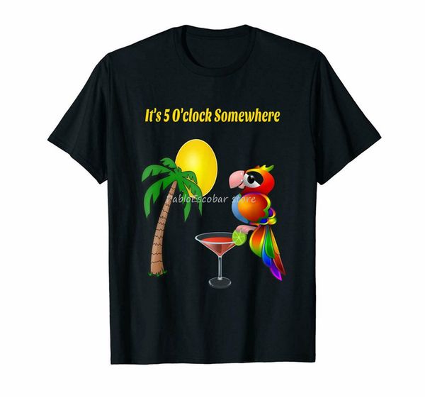 

it's 5 o'clock somewhere drinking cocktail parrot homesick black s 3xl streetwear casual men summer hoodie designers t shirts swea