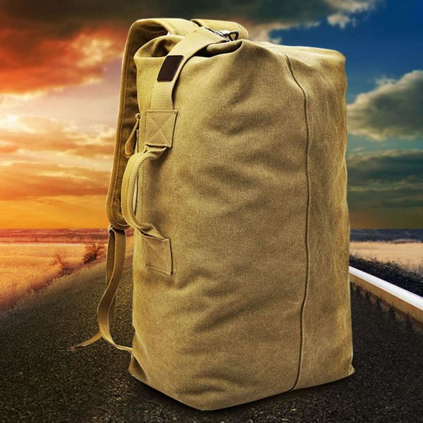 

backpack outdoor travel bucket backpack canvas mountaineering men's super fire personality large capacity luggage