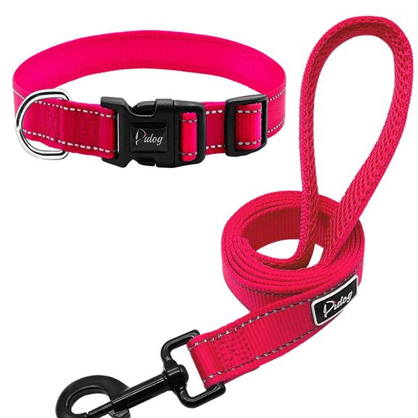 

nylon reflective dog collar and leash set adjustable walking training dog belt traction rope for medium large dogs pi wmtfhu