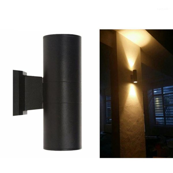 

portable lanterns cob-led wall lamp waterproof up down dual-head outdoor fixture(warm white)1