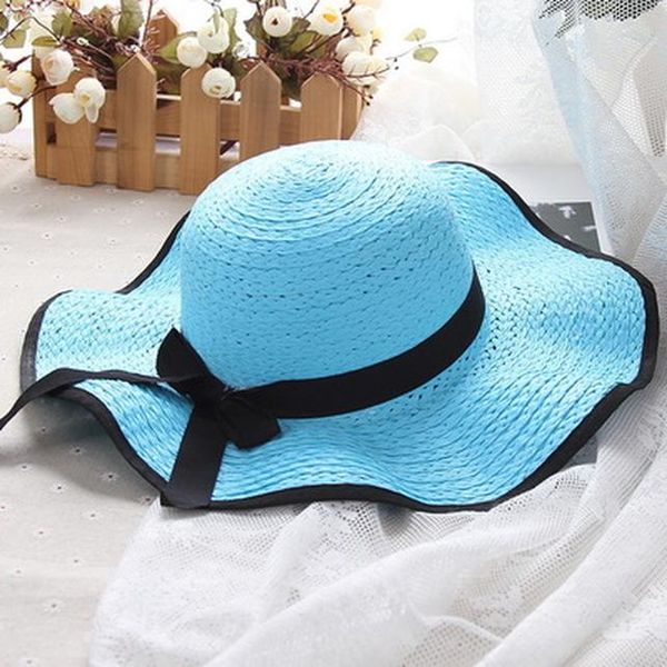 

2017 summer new summerfloral straw hats fedora hat womens visor beach sun girls sunhat wide brim floppy panama for women sqciov, Black;white