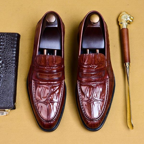 

pointed toe formal dress shoes man genuine cow leather oxfords spring men office shoes business wedding for male a112, Black