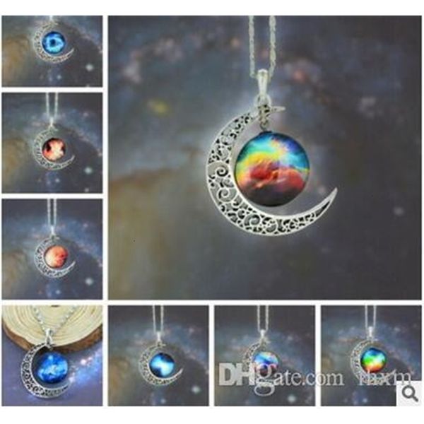 

outer universe moon vintage space gemstone starry new pendant necklaces mix modelslspu
