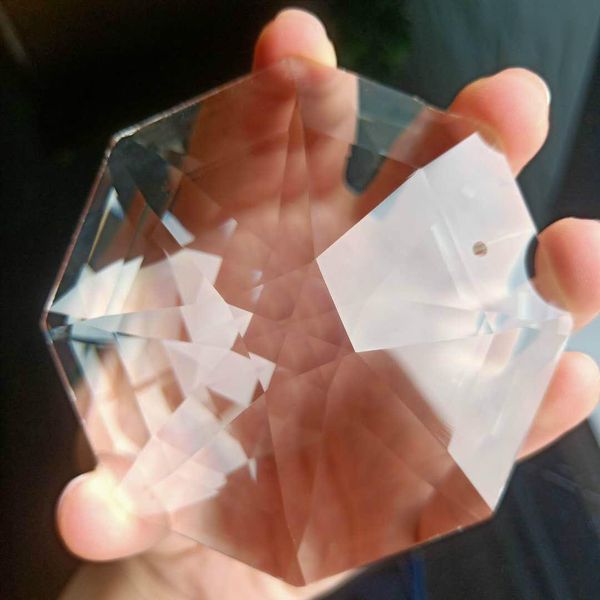 

75mm octagonal crystal prisms glass clear chandelier crystals pendants hanging suncatcher gift wedding home decor accessories h jllioh