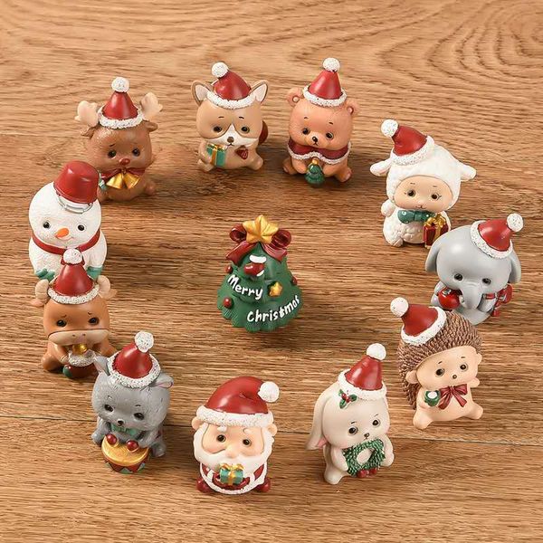 Commercio all'ingrosso di regali creativi di cartoni animati domestici creativi per portachiavi con decorazione in resina animale di Natale transfrontaliero