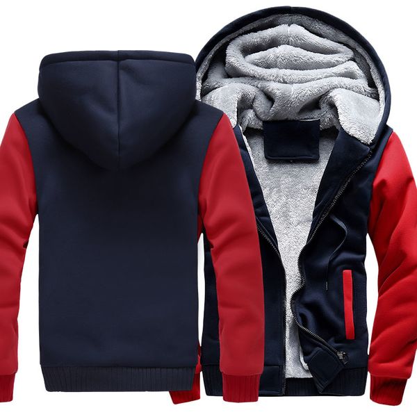 

2021 new us size for hd coat hoodie winter fleece thicken jacket 7239, Black