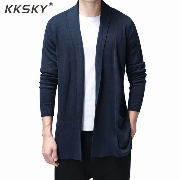 Maglioni a scialle pieno Corea Stile Mens Cardigan Maglione Cotone Maglieria Homme Maglioni casuali Abito 3xl Cardigan nero Novità 201022