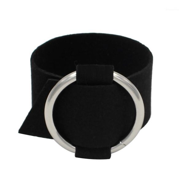 

black round pu leather wristband bracelet bangles cuff goth metal gothic punk bracelets women men jewelry accessories1, Golden;silver
