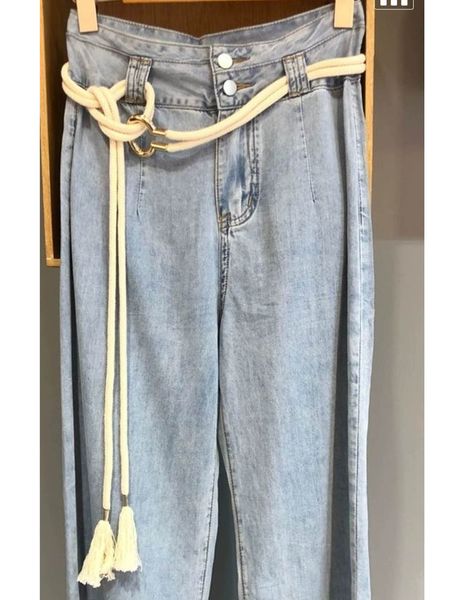 

cotton woven belt casual rope women's thin and simple tassel beads with skirt waist closing decorative jeans are versatile, Black;brown