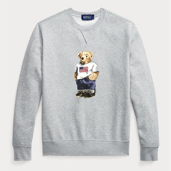 

women's hoodies sweatshirts print bear sweater us size sweatshirts thick cotton tracksuits men long sleeves red hoodies 230815, Black