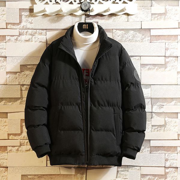 

2021 autumn winter new man thicken men's casual oversize coats korean streetwear male warm parkas hip hop 13o4, Black