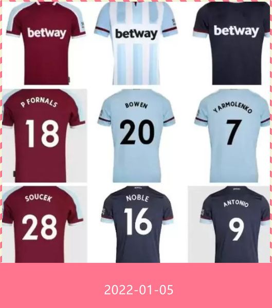 

2021 lanzini lingard home soccer jerseys 2022 black third away antonio f.anderson 125th anniversary football shirts, Black;yellow