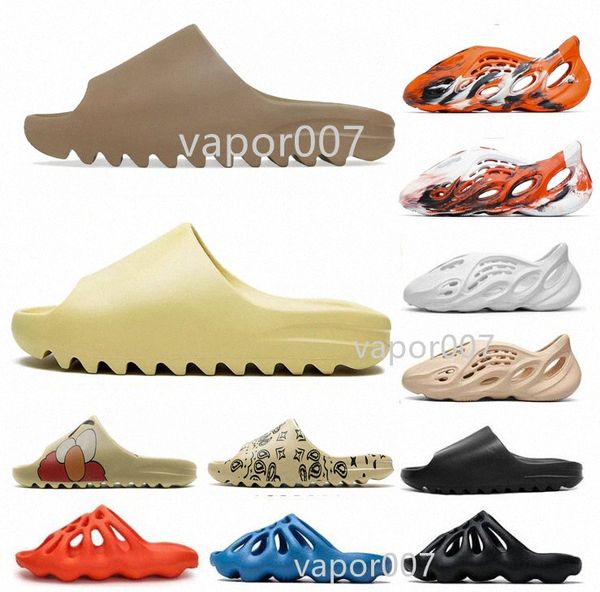 

2021 kanye west slides for women men kids slippers 450 bone earth brown desert sand resin platform house outdoor summer slipper 36-45 s91a#, Black