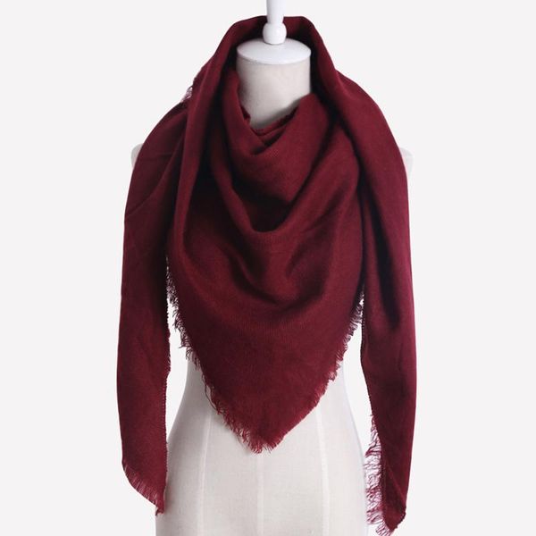 

winter scarf for women women warm shawls imitation cashmere scarves wool solid triangle bandage bufanda 8 colors, Blue;gray
