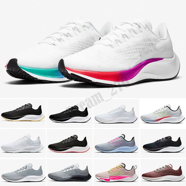 

zoom pegasus knit 37 shoes turbo mesh men women sneakers triple black vast grey wolf grey punch red orbit trainers
