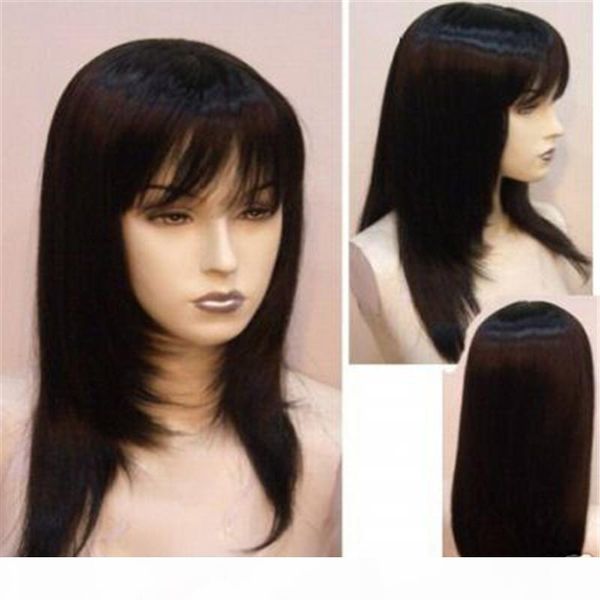 

maysu 100% hand-made silk wig in brazil is full of my shoelaces human hair wigs 5.5 "x 5.5" black silk weaving wig senior full lac, Black;brown
