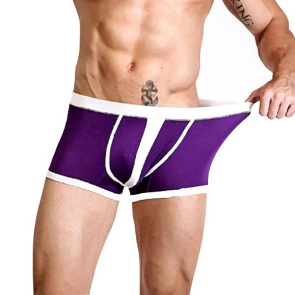

men underwear casual home shorts breathable boxer male bulge pouch panties elastic swimming trunks comfortable modal underpants, Black;white