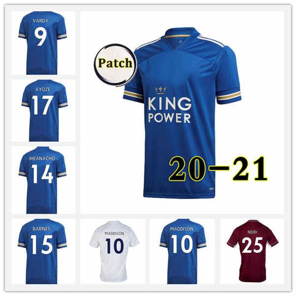 

2020 2021 home away third blue white soccer jersey ayoze gray 20 21 football shirt vardy camiseta ndidi maddison uniform boys kids kit, Black;yellow