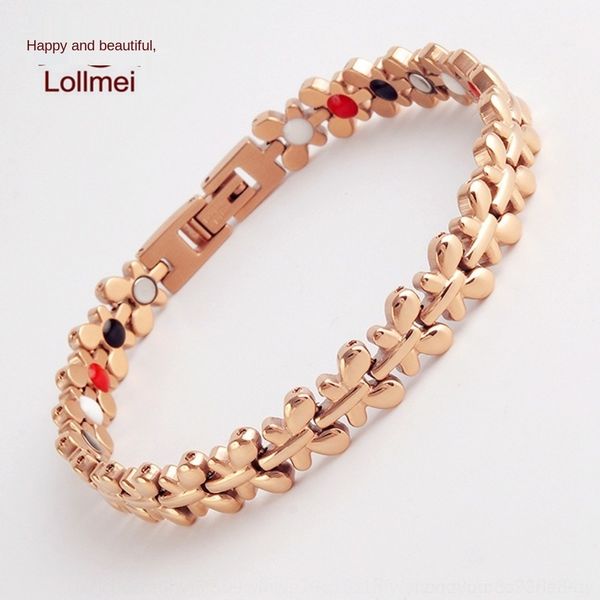 

ipx7y new jewelry gold lady magnetic titanium health stainless new titanium steel braceletjewelry braceletbracelet magnetic lady gold pure p, Golden;silver