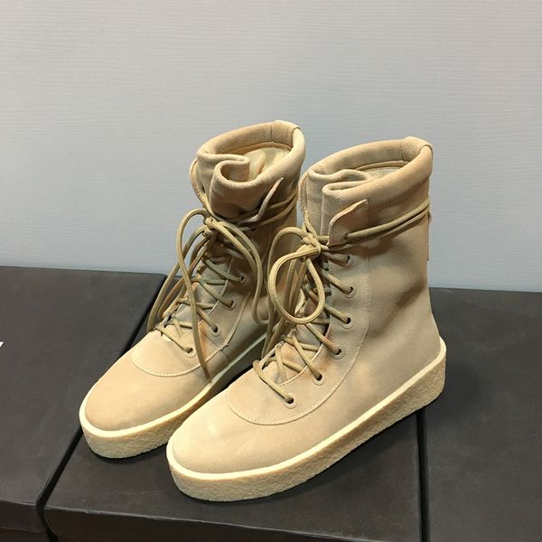 

женщины плюс размер знаменитости канье голеностопного добыч повседневная обувь botas hombre lace up flat платформа military креп army men bo, Black