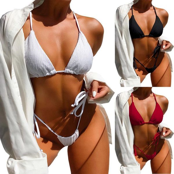 

women's swimming suit swimsuit 2020 swimwear bottom set women with high bathing bikini suits waisted ruffle c1j6, White;black