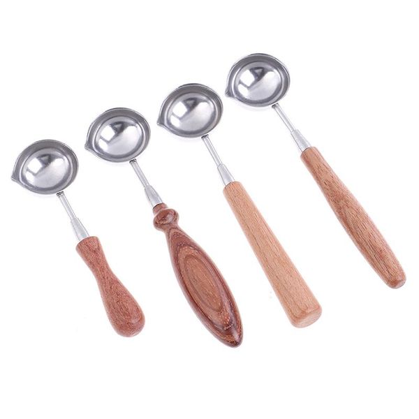 

1pc wax seal stamp accessories special wax sealing melting spoon retro wooden handle spoon for scrapbooking wax spoon h jllzwq