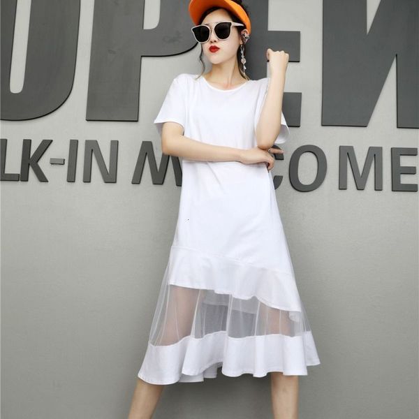 

2021 new women's dresses with no backs summer korean version was thin and loose sewing fairy yarn dressed for women bwgt, Black;gray