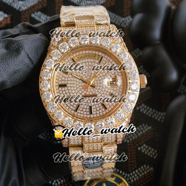 

new day-date 228238 228239 gypsophila stick mark dial automatic mens watch big diamonds bezel rose gold diamonds bracelet hello_watch rxhw, Slivery;brown