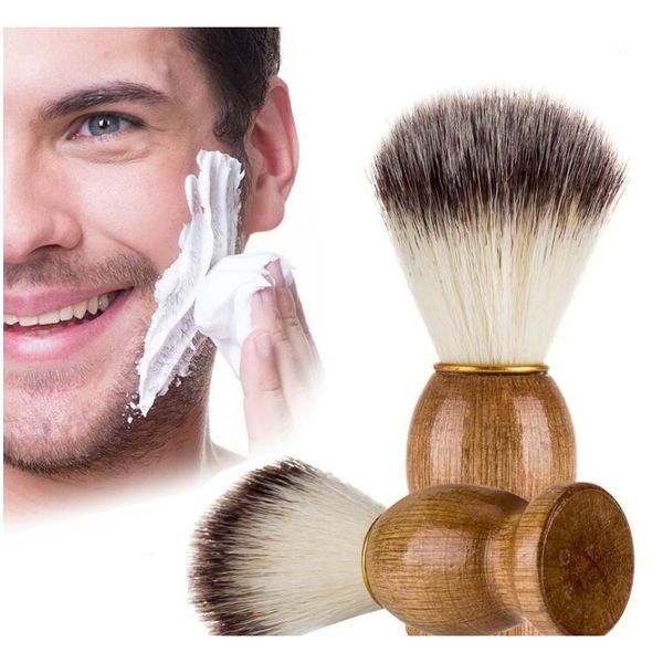 

eco-friendly barber salon shaving brush wooden handle blaireau face beard cleaning men shaving razor brush cleaning appliance tools