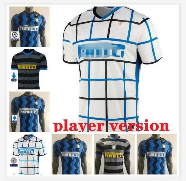 

new 20 21 player version inter home 3rd eriksen lukaku lautaro milan soccer jersey sensi barella jersey 2020 2021 football shirts men shirt, Black;yellow