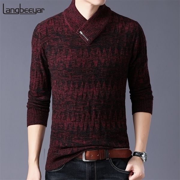 

thick new fashion brand sweaters man pullovers slim fit jumpers knitwear woolen autumn korean style casual mens clothes 201201, White;black