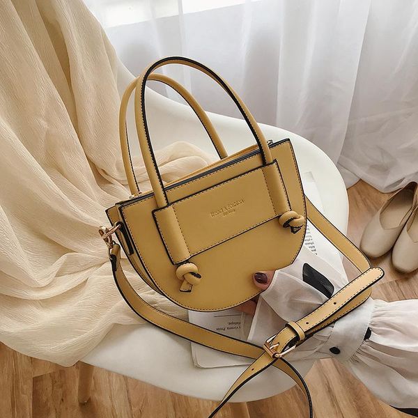 

2020 новый полукруг седло knotted простой женщины сумка малый сумки конструктора crossbody мешок плеча tote