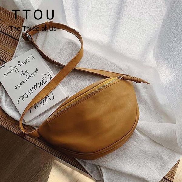 

solid color woman waist bag fanny pack pu leather lady female chest bags multifunction mobile coin shoulder