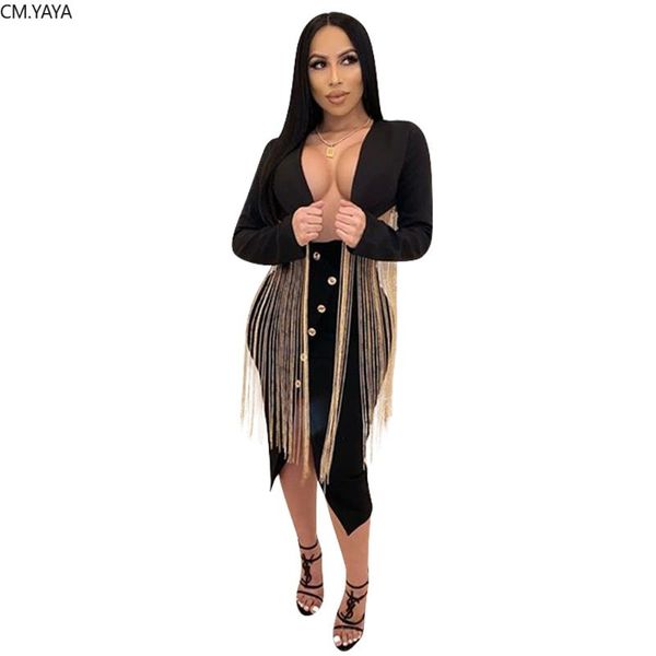 

2020 new winter women notched full sleeve solid tassel blazers plus size office lady outfit high street crop coats gl735, White;black