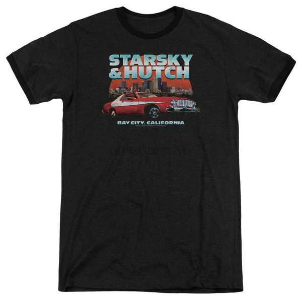 

sizes s-3xl new mens starsky and hutch bay city retro ringer t-shirt sport hooded sweatshirt hoodie