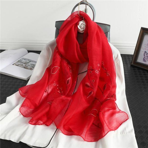 

женщины высокого качества silk wool scarf вышивка цветочной весна зима теплый foulard женских шарфы пляжи палантины пашмины обертывание wmtx, Blue;gray