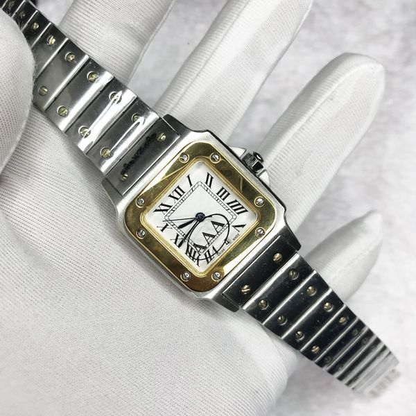 

2 styles women watch silver case ladies 29mm size luxury watches white dial roman numerals quartz aaa quality watches women wristwatches, Slivery;brown